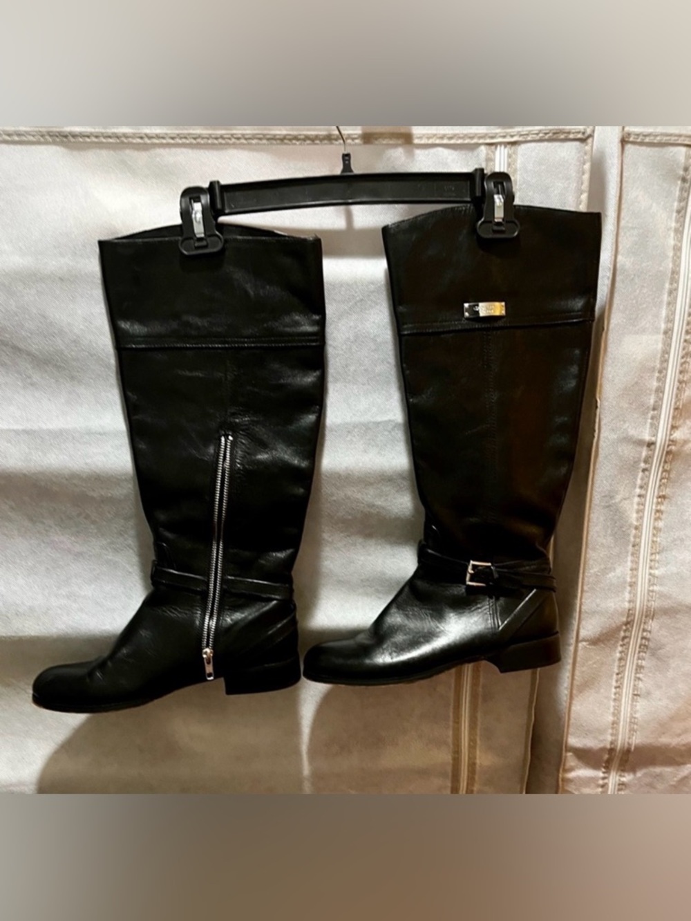 Coach Micha Black Leather 16-inch Tall calf boots